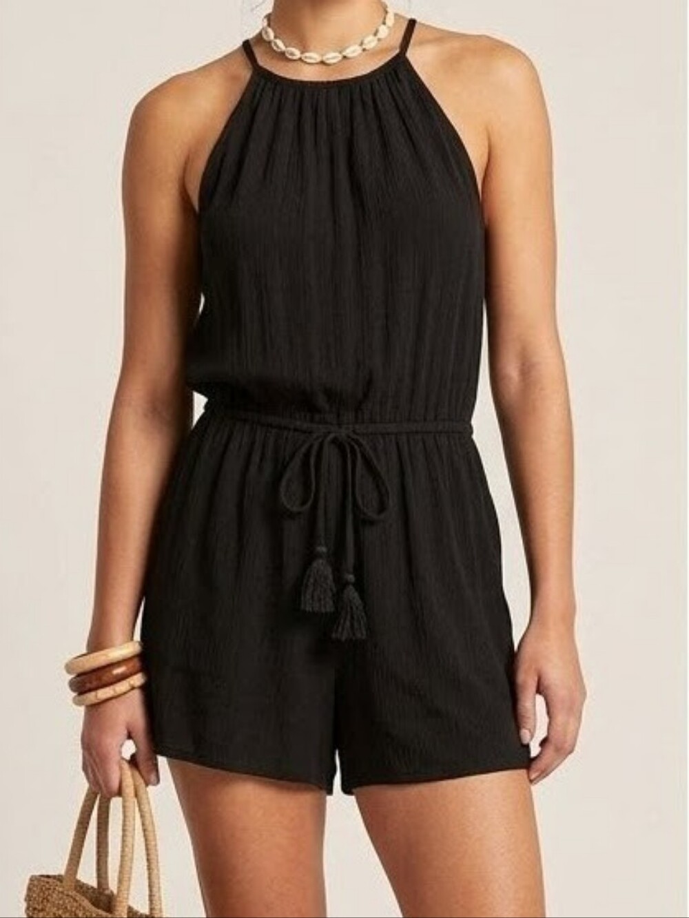 Mossimo Supply Co. Versatile Classic Black Halter Romper Jumpsuit summer Sz (S)